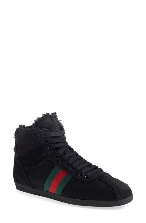 gucci bambi black high top|Gucci Women's Black Bambi Genuine Shearling High Top .